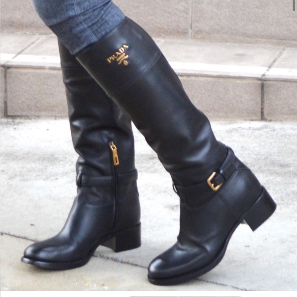 Authentic PRADA Brown Leather Riding Boots - Picture 14 of 14